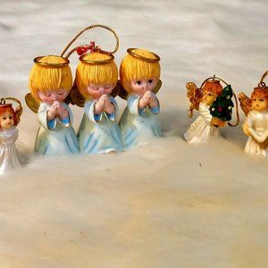 4 Vintage Angel Ornaments 2 Sizes